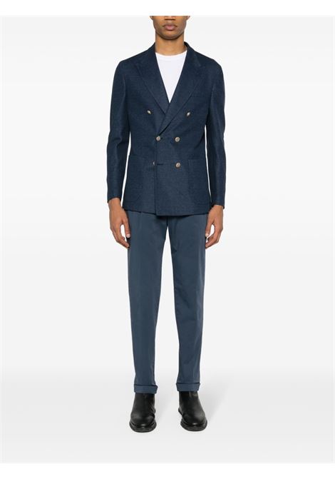 Blue pleated tapered-leg trousers - men BRIGLIA 1949 | BG0732400900091